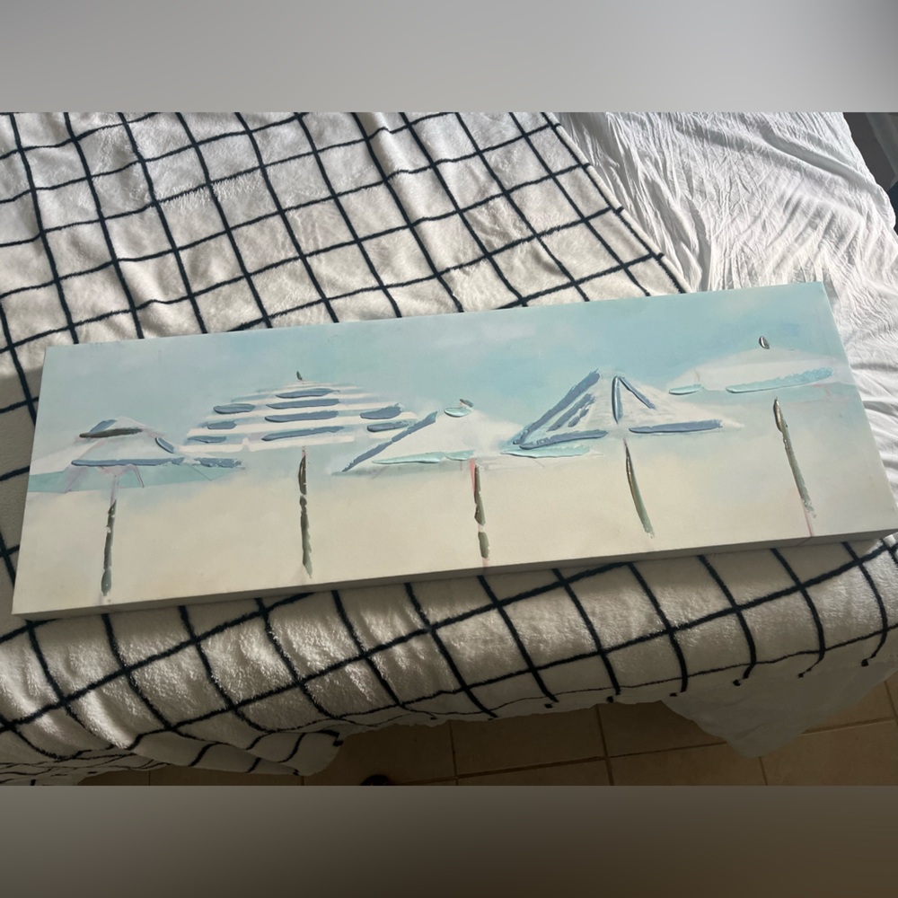 Beach umbrellas canvas painting